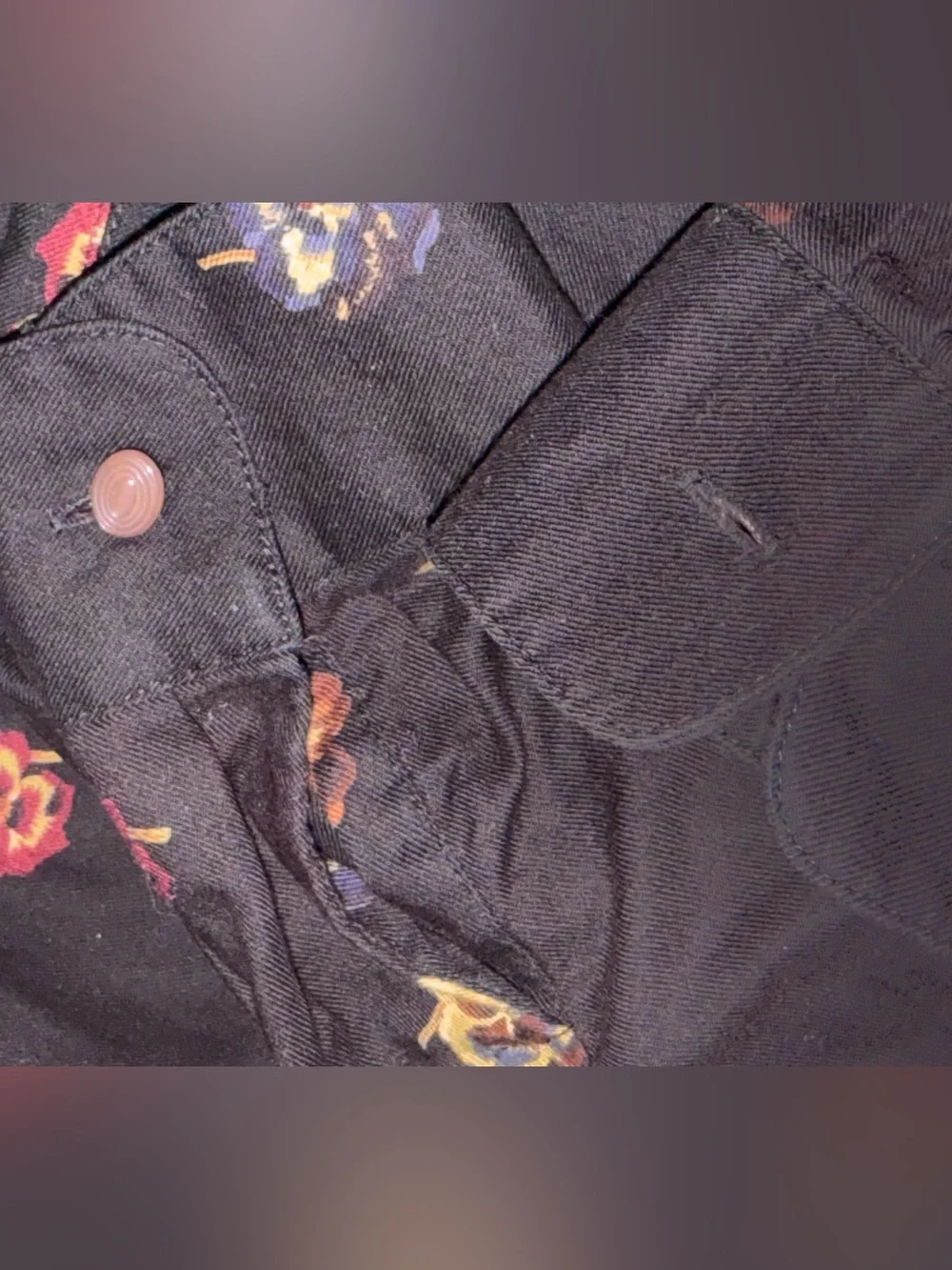 J Crew Vintage 90s Womens Longsleeve Maxi Shirt Dress Black Floral Modest size 8